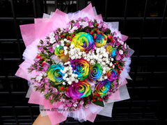 Rainbow Rose Bouquet       - FBQ1300