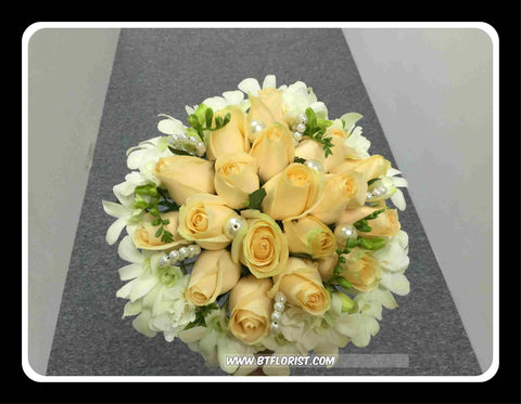 Orchid n Rose Bridal Bouquet  - WED0255