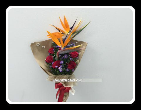 Rose & Bird of Paradise Bouquet  - FBQ1236