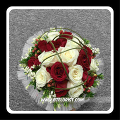 Red n White Special Bridal Bouquet - WED0194