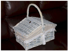 Silver/White Picnic Basket - PIC0343