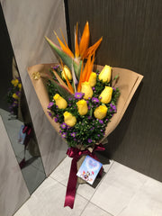 Rose & Bird of Paradise Bouquet  - FBQ1276