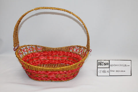 Gold Red Basket - BAS1086